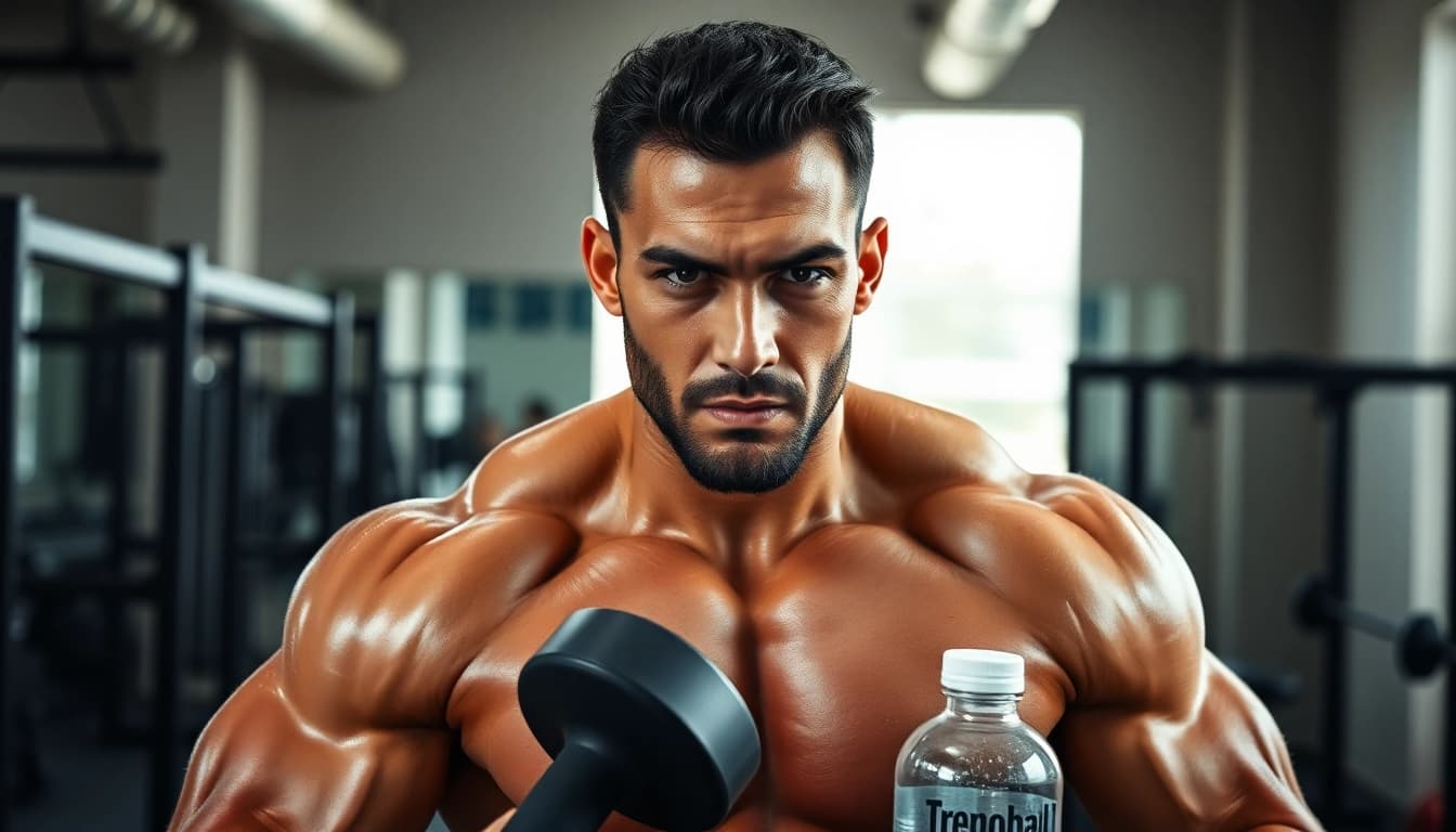 Trenobal Trenbolone Compound unterstützt Kraftsportler im Fitnessstudio.