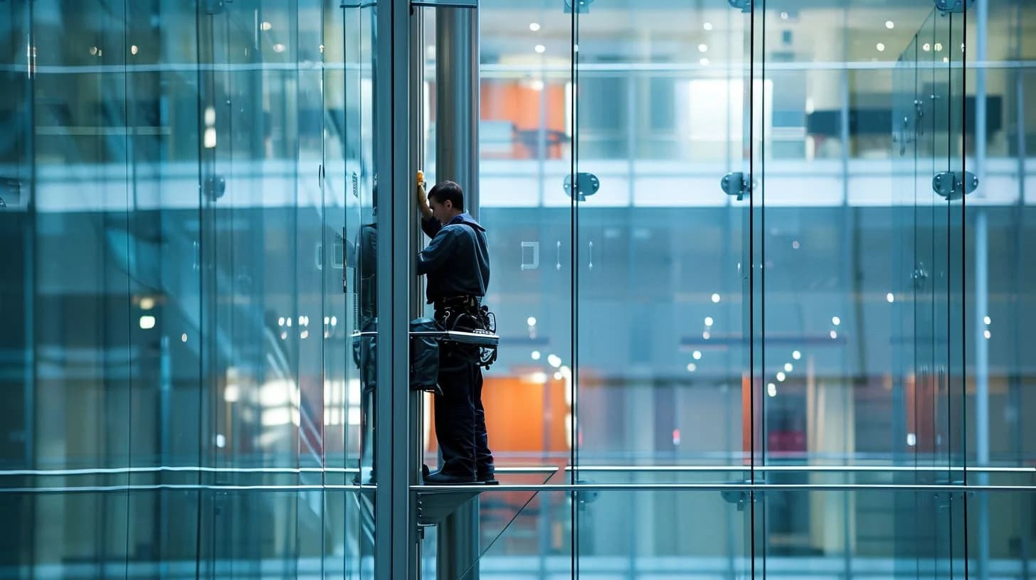 Glasklare Fenster dank Fensterputzer in der Nähe von Meister-Job