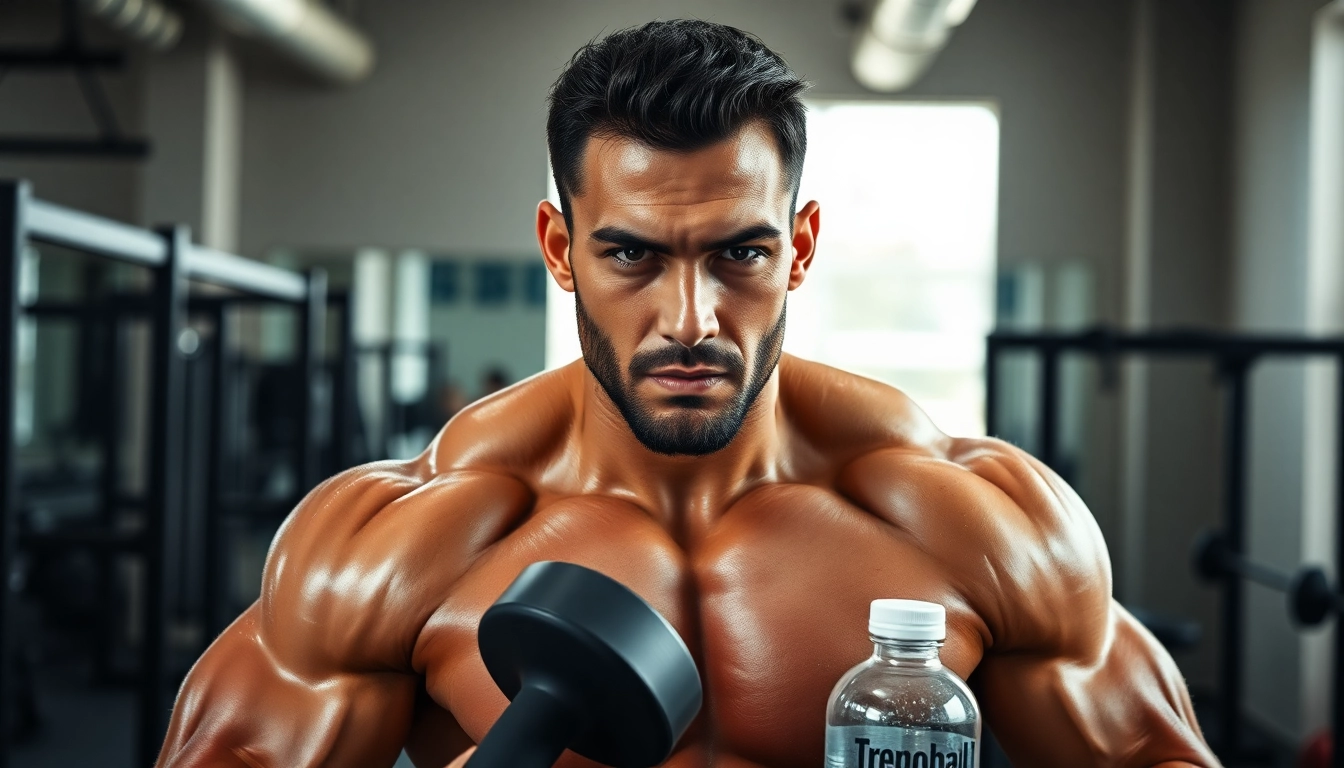 Trenobal Trenbolone Compound unterstützt Kraftsportler im Fitnessstudio.