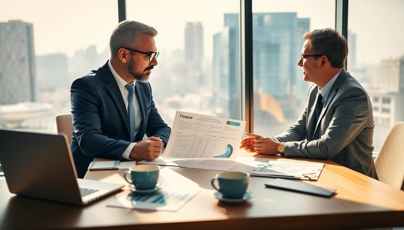 Erfahrene Beratung zu Geld von privat in einem modernen Büro mit Finanzdokumenten.