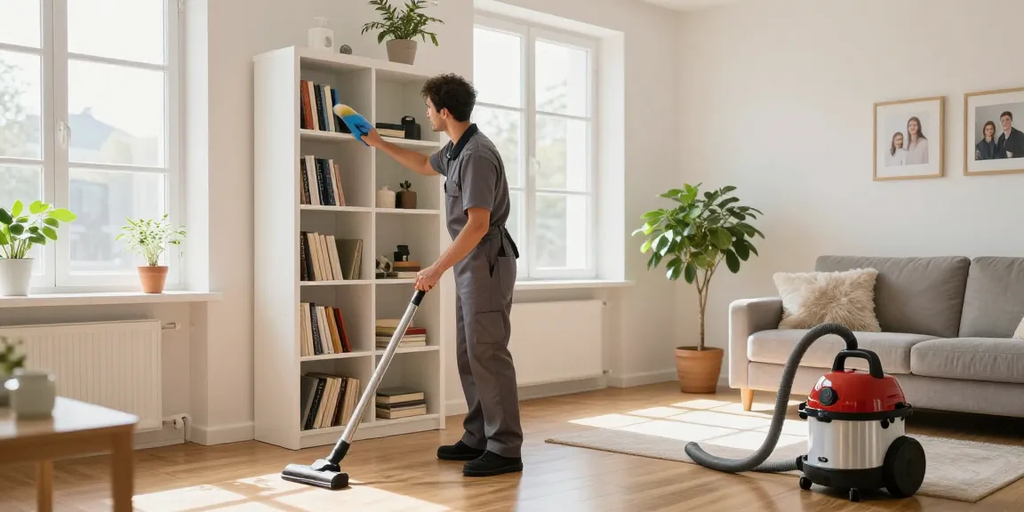 Professional cleaner showcasing a reinigungsdienst bern, ensuring a spotless home with bright morning light.