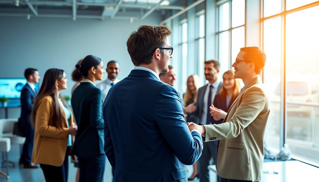 Headhunter IT engagiert Bewerber in einem modernen Büro.