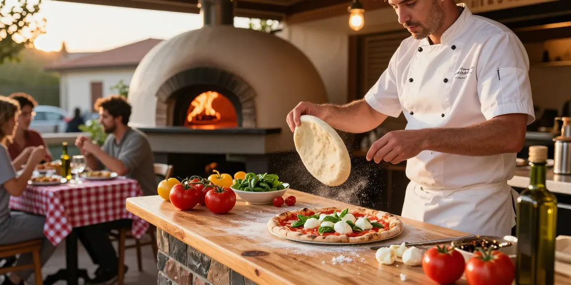 Delicious pizza making process at Pizzeria Madera showcasing pg soft style with fresh ingredients.